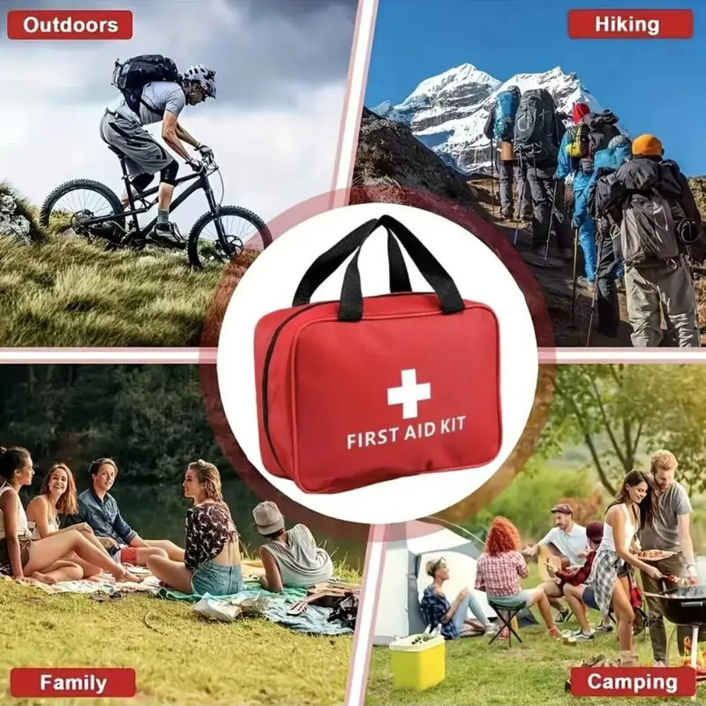 173pcs Large First Aid Kit: Portable Bag For Outdoor Hunting, Hiking, Camping And More - Including Emergency Supplies! DC-Outdoorzees