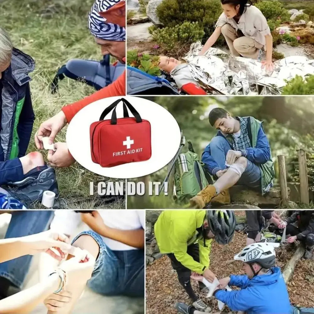 173pcs Large First Aid Kit: Portable Bag For Outdoor Hunting, Hiking, Camping And More - Including Emergency Supplies! DC-Outdoorzees