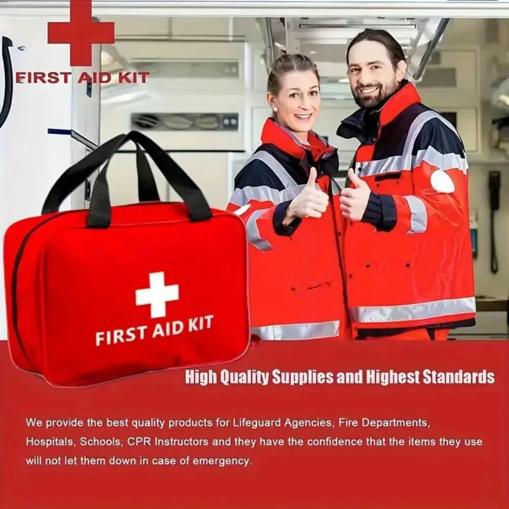 173pcs Large First Aid Kit: Portable Bag For Outdoor Hunting, Hiking, Camping And More - Including Emergency Supplies! DC-Outdoorzees